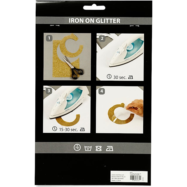 Produktbild 3 för Stryktyg Iron-on A5 Rosa Glitter 1 ark