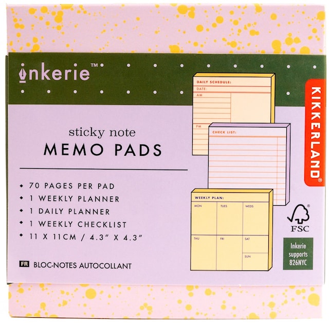 Tuotekuva 6 - Itsekiinnittyvä aktiviteettilehti päivälle, viikolle + tarkistuslista Inkerie