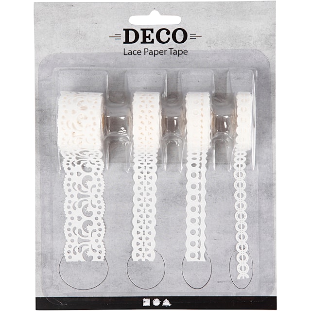 Produktbild 2 för Pappersspets Vit Bredd 8-23 mm 4x2 m Creativ Company