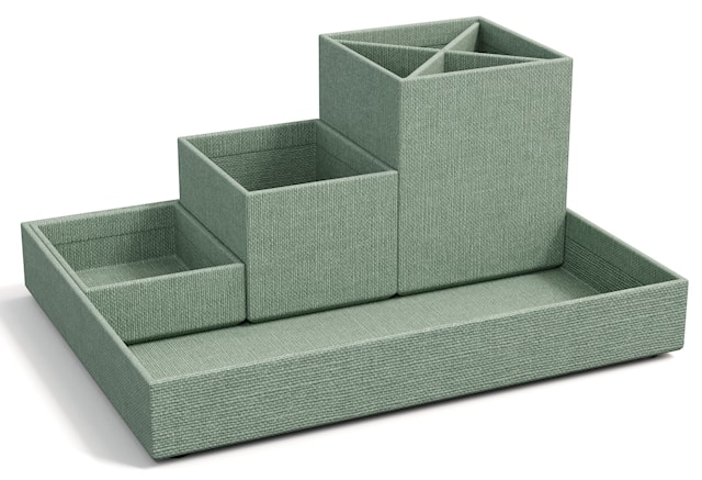 Produktbilde 1 for Skrivebordsoppbevaring 4 deler Soft Teal Bigso Box of Sweden