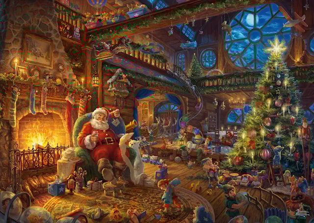 Produktbild 2 för Santa Claus And His Elves Thomas Kinkade Pussel 1000 bitar Schmidt