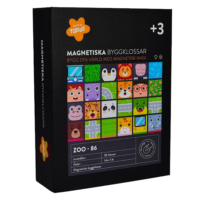 Produktbilde 2 for Magnetiske byggeklosser Zoo 86 deler