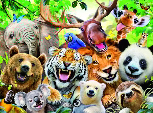 Produktbilde 2 for Exotic Animals Selfie Puslespill 300 brikker Ravensburger