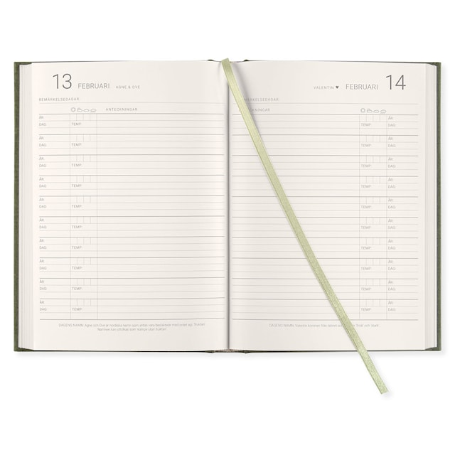 Produktbild 2 för 10-Års Dagbok A5 Khaki Green Paperstyle