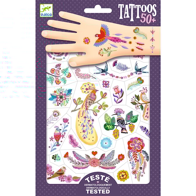 Produktbild 3 för Tatueringar Bright Birds 50 st Djeco