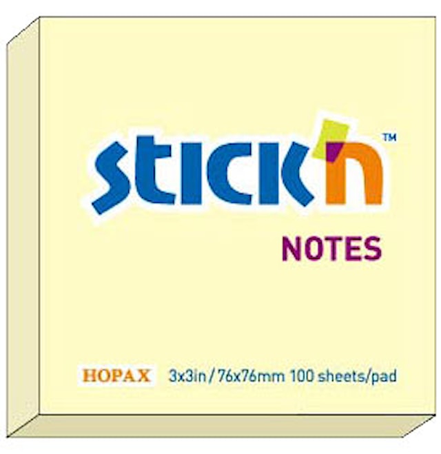 Produktbilde 1 for Notatblokk 100b 76x76 Gul
