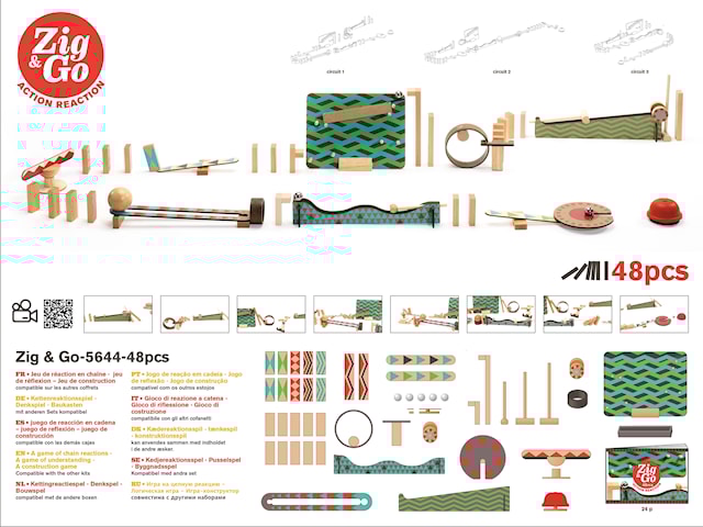 Produktbild 2 för Byggsats, Hinderbana 48 pcs, Djeco