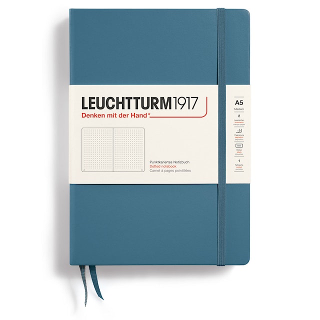 Produktbilde 1 for Notatbok A5 Hard Prikket Steinsblå Leuchtturm1917