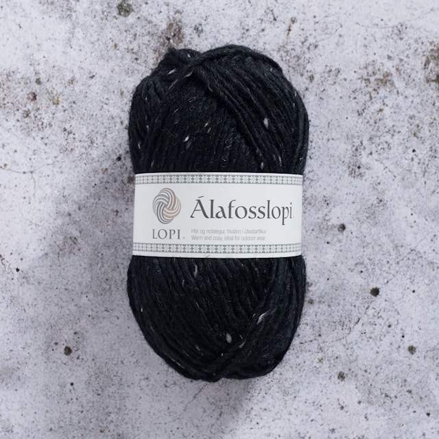 Álafosslopi Garn Ull 100 g Svart tweed Istex (9975)