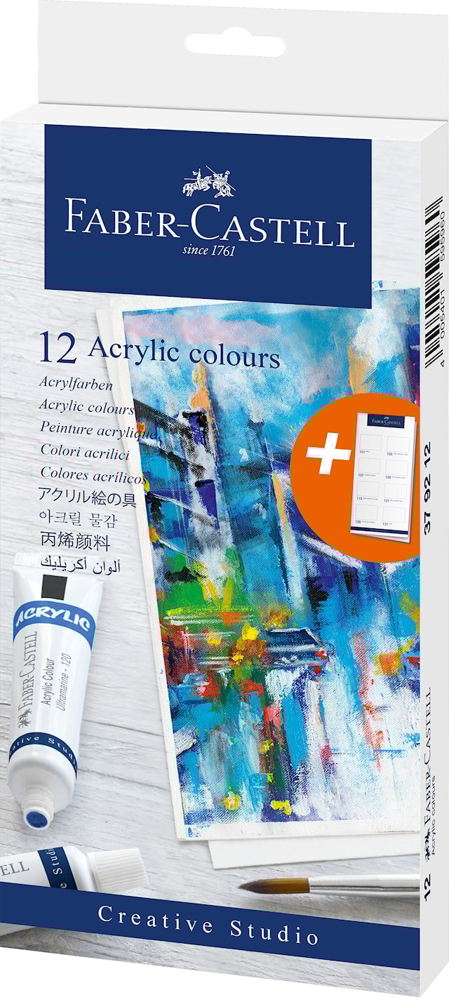 Produktbilde 3 for Akrylmaling i tube 20 ml 12-pack Faber Castell