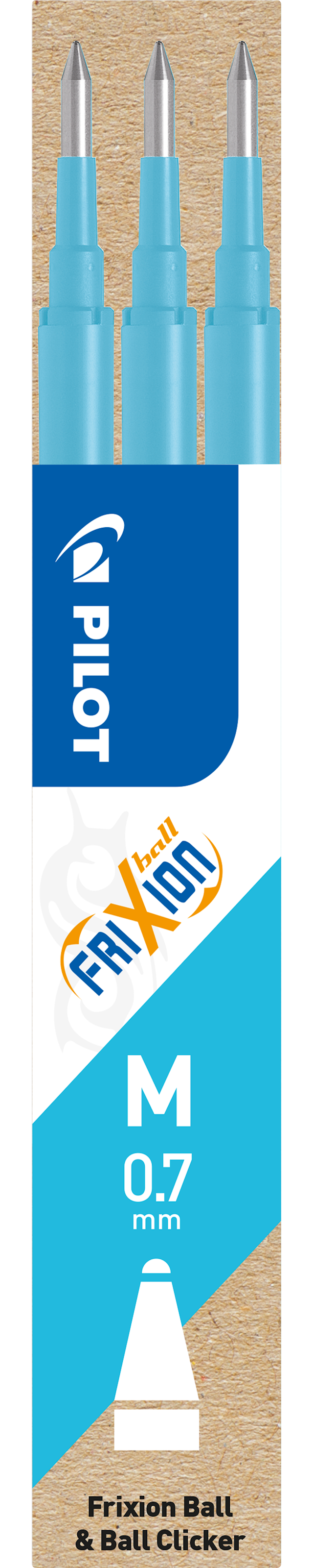 Produktbild 1 för Refill Frixion 0,7 Ljusblå 3-p, Pilot