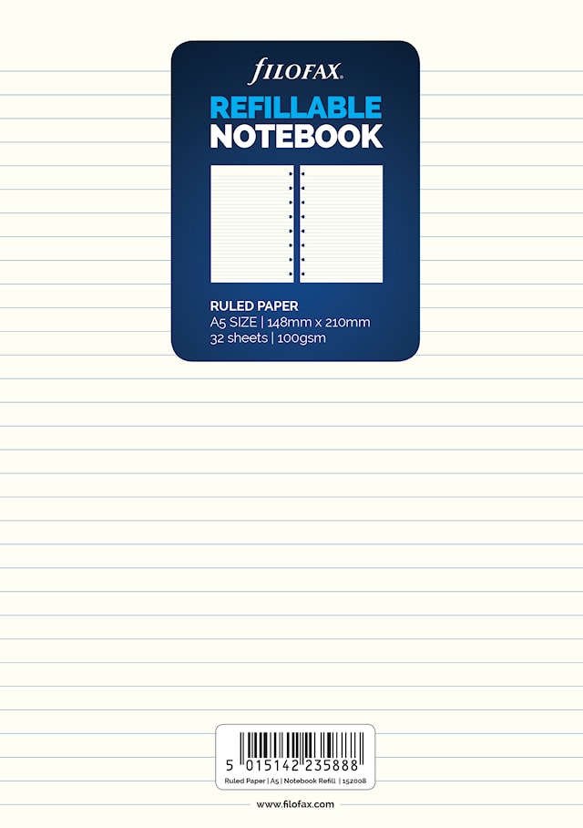 Notatbok A5 Refill linjert Filofax