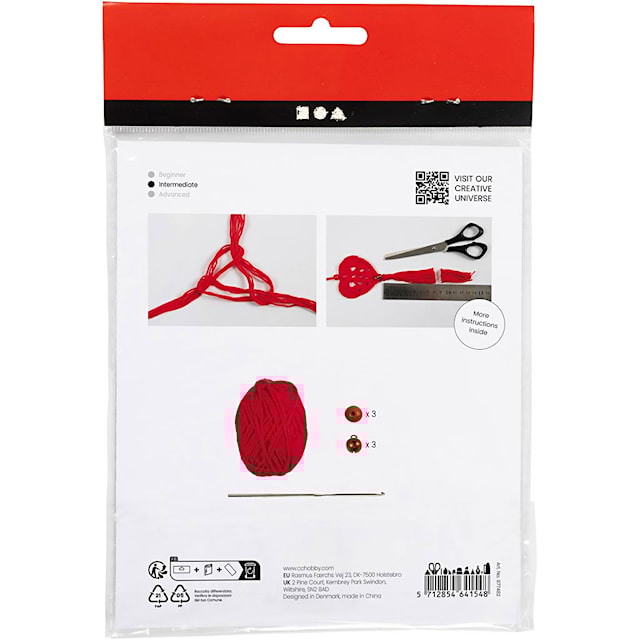 Produktbild 2 för Mini DIY Kit Virkning, Hjärtan, 1 förp.