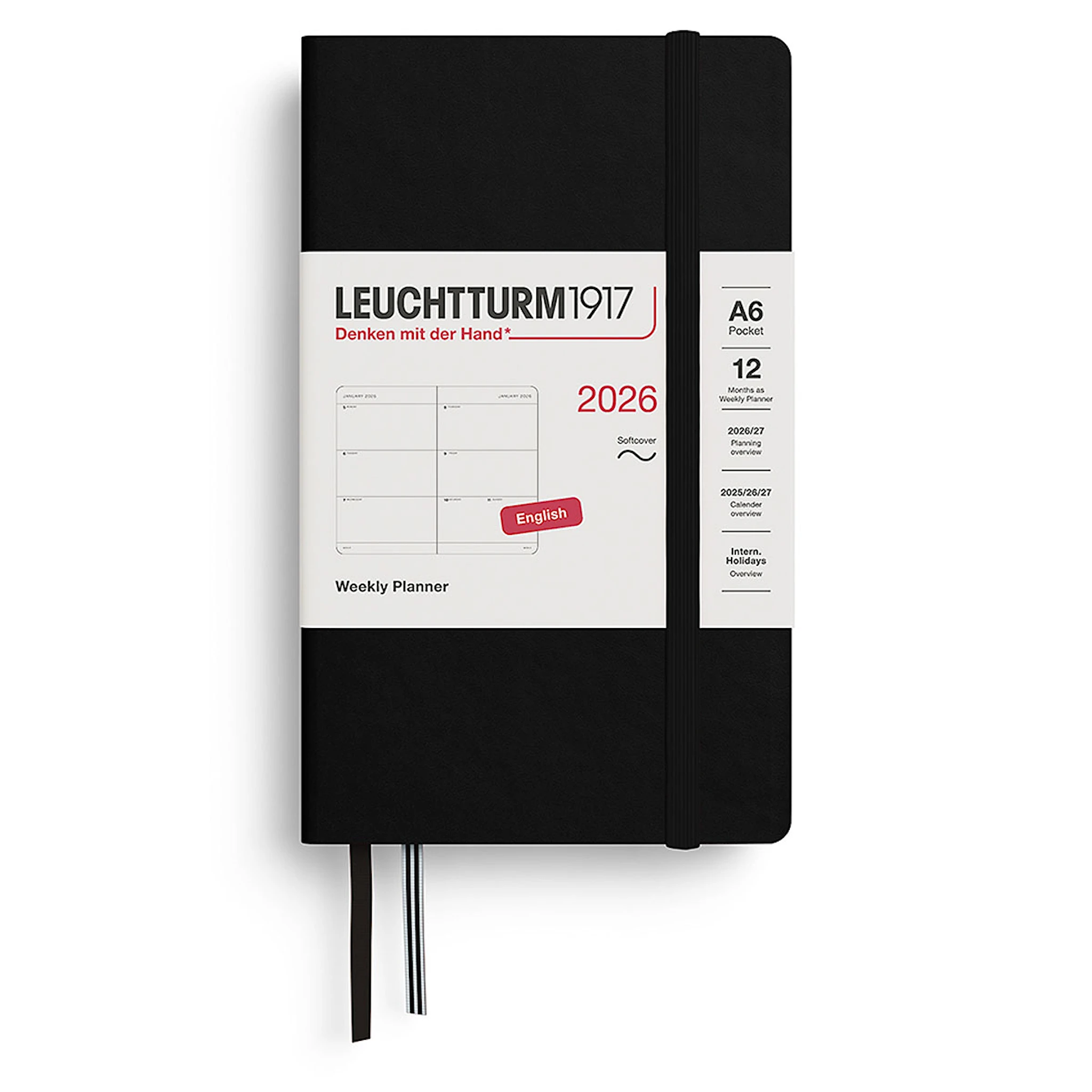 Produktbilde for Weekly Planner 2026 A6 Soft Black Leuchtturm1917