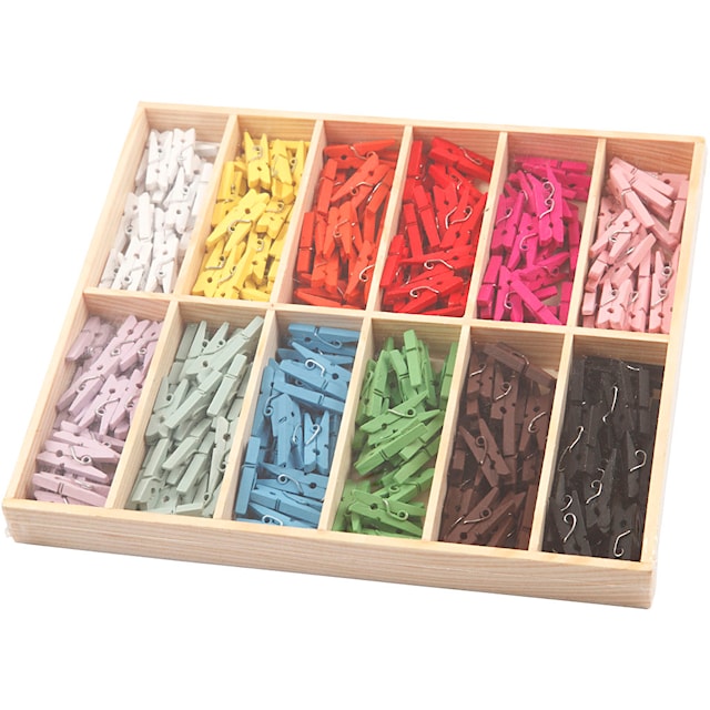 Produktbilde 2 for Mini klesklype, L: 25 mm, B: 3 mm, ass. farger, 12x24 stk./ 1 pk.