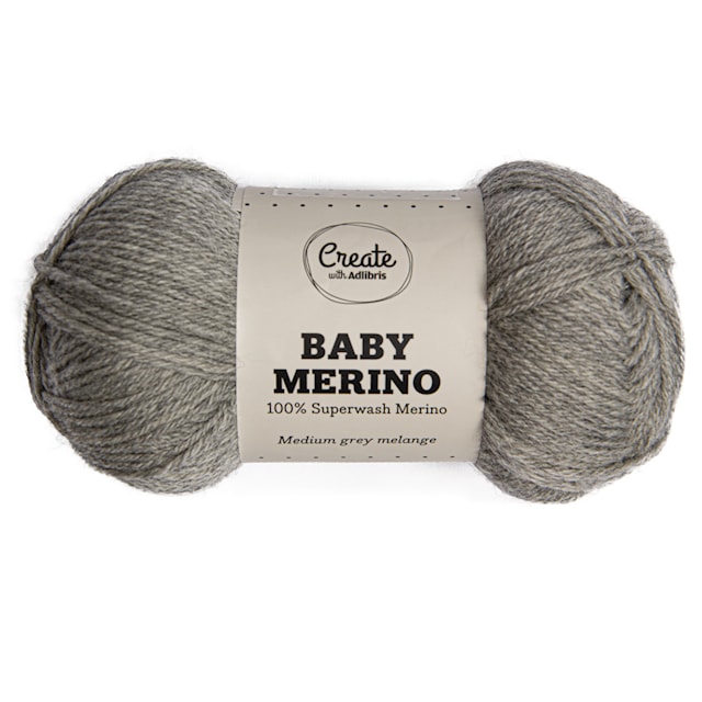 Baby Merino Lanka 50 g Medium Grey A007 Adlibris