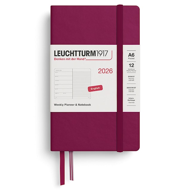 Weekly Planner & Notebook 2026 A6 Port Red Leuchtturm1917