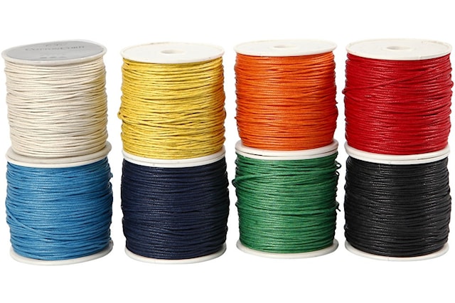 Tuotekuva 1 - Puuvillanyöri, paksuus 1 mm, vahattu, värilajitelma, 8x40 m/ 1 pkt