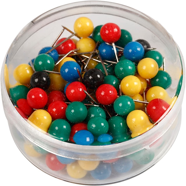 Produktbild 1 för Kartnålar mixade färger 17 mm 100-pack