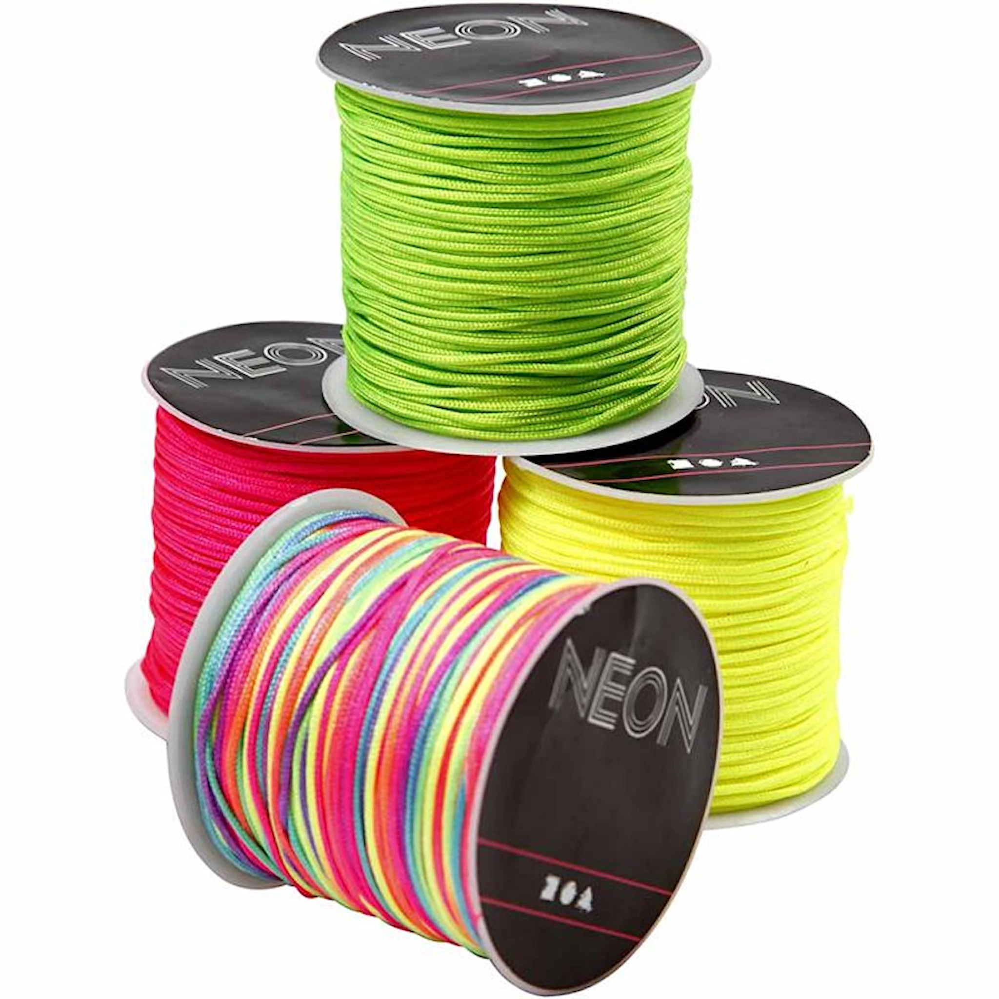 Tuotekuva ille Makrameenyöri, paksuus 1 mm, neonvihreä, neonpinkki, neonkeltainen, neonmix, 8x28 m/ 1 pkt