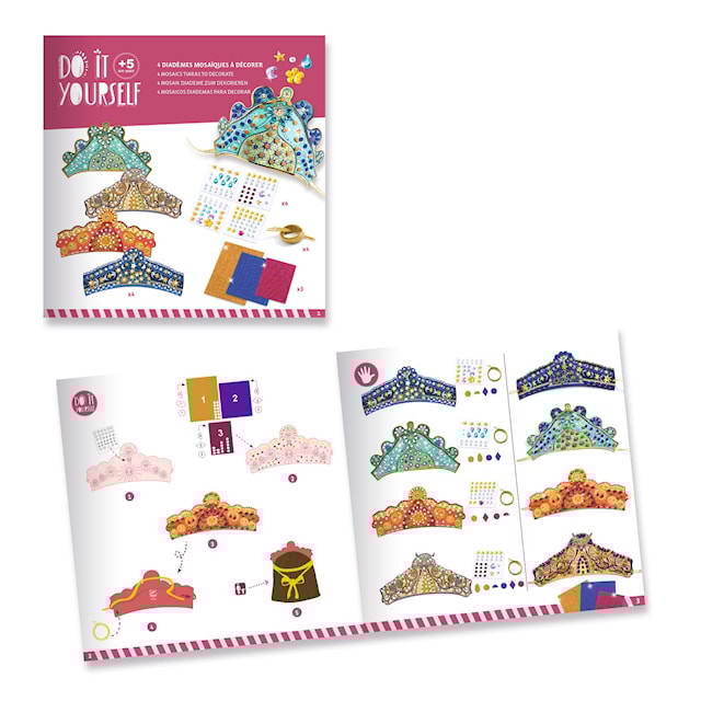 Produktbild 2 för DIY-Kit Diadem med Glitter-Mosaik och Stenar Djeco