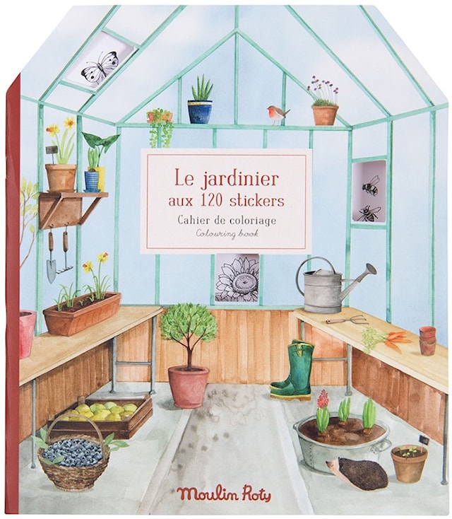 Produktbild 1 för Målarbok med Stickers - Trädgård Moulin Roty