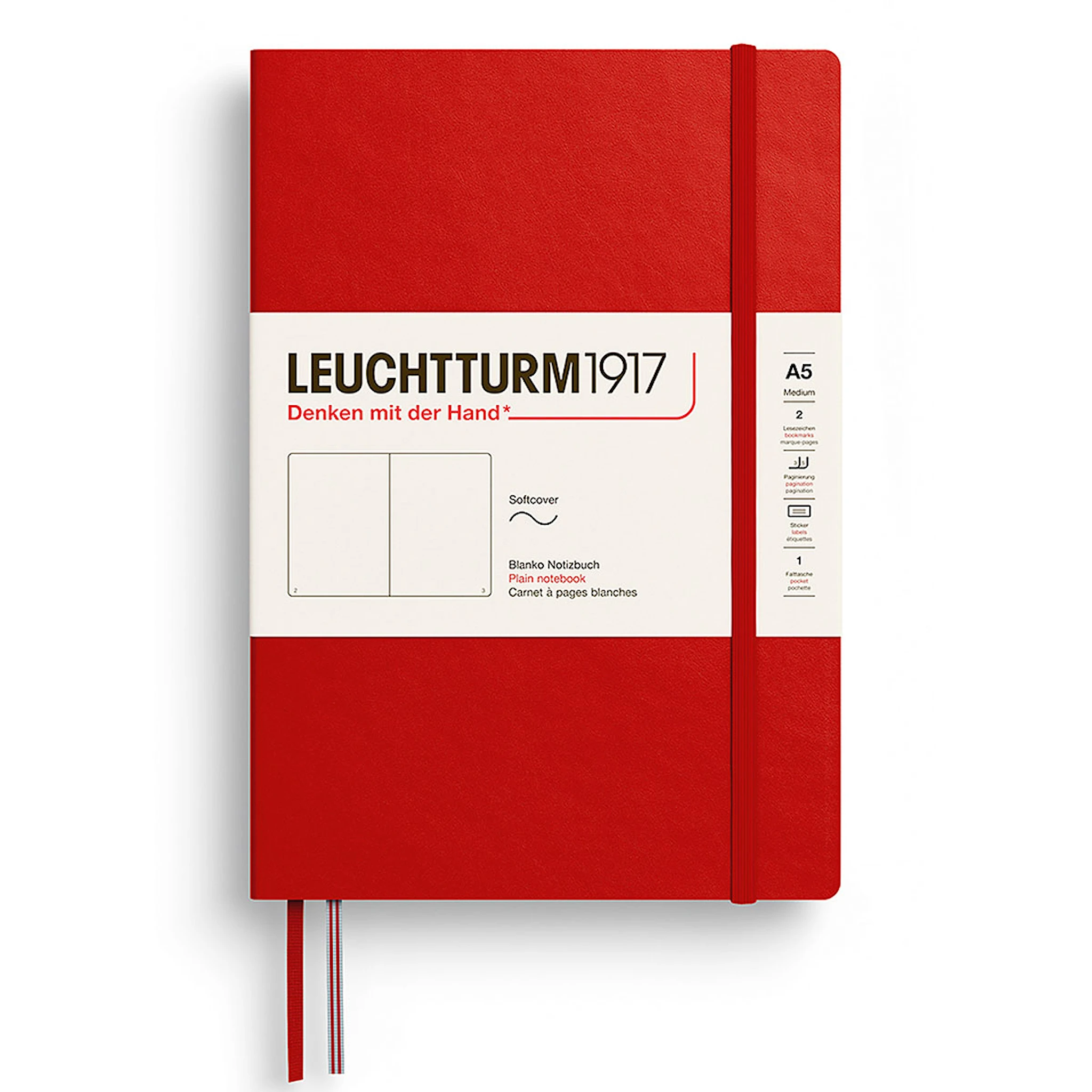 Produktbilde for Notebook A5 Myk Ulinjert Kirsebær Leuchtturm1917