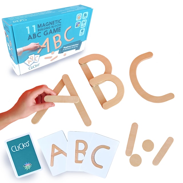 Produktbild 1 för Lär dig bokstäver - magnetbokstäver och bokstavsspel, Clicko (SE)