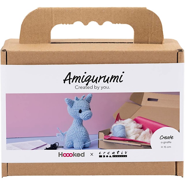 Produktbilde 1 for DIY Kit Amigurumi, Sjiraff, lys blå, 1 pk.