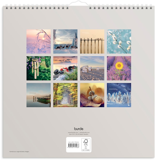 Tuotekuva 3 - Seinäkalenteri 2026 Carpe Diem 300x300 mm Burde