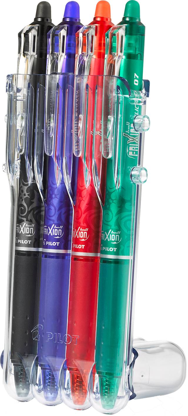 Produktbild 1 för Bläckpenna Frixion Clicker 4-p Svart/Blå/Röd/Grön, Pilot