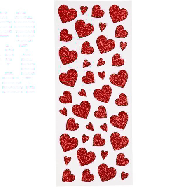 Produktbild 1 för Glitterstickers Hjärtan 10x24 cm 2 ark