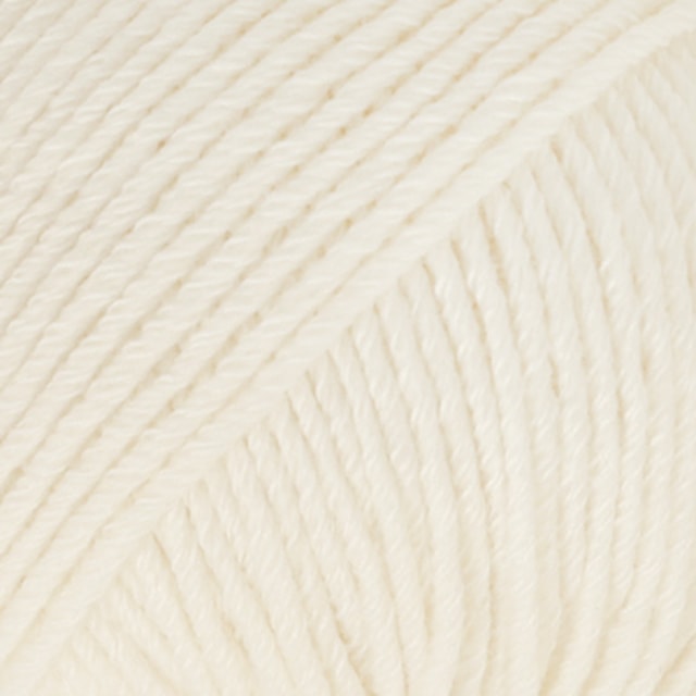 Cotton Merino Uni Colour Garn Ullmix 50 g Off White 01 Drops