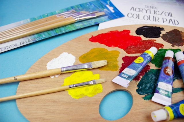 Produktbilde 2 for Penselsett fra Sense for olje/akryl, 6 stk. med naturbust