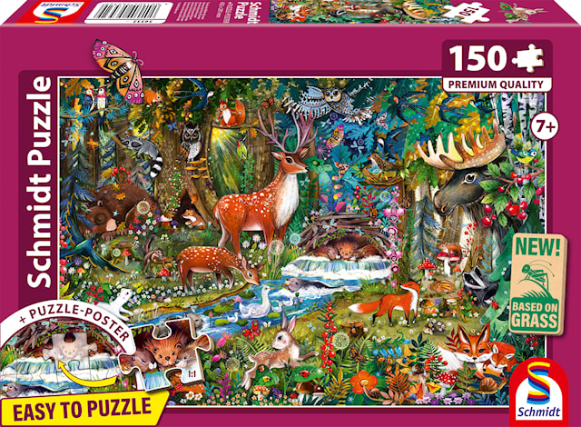 Produktbilde 1 for Puslespill Dyr i Europas skoger 150 brikker Schmidt