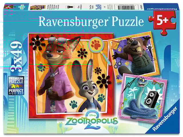 Tuotekuva 1 - Zootopia 2 Palapeli 3x49 Palaa, Ravensburger