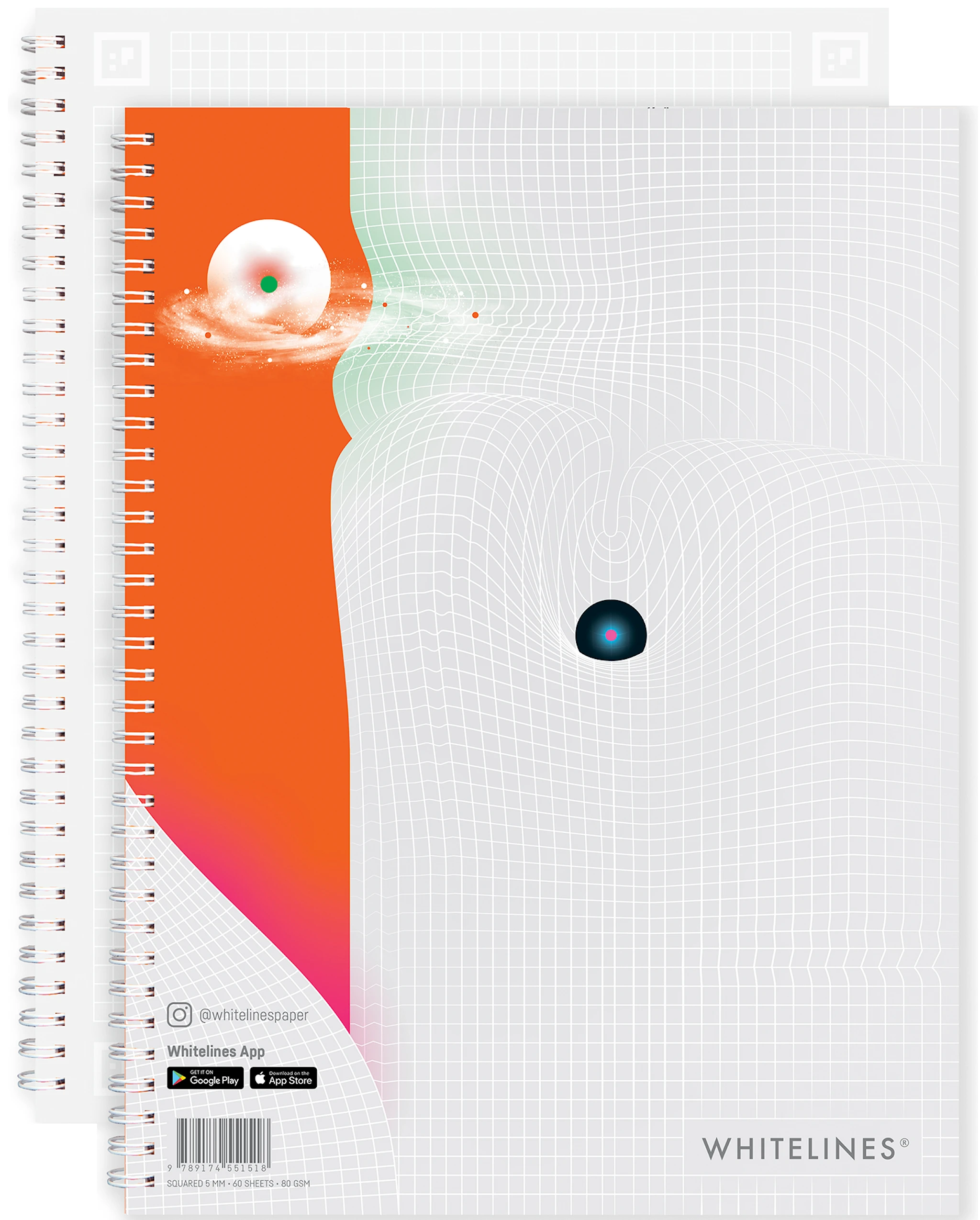 Tuotekuva ille Whitelines Revelations Kierrelehtiö A4 Ruudullinen