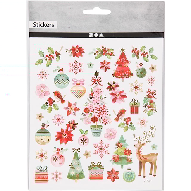 Produktbilde 2 for Klistremerker, romantisk jul, ark 15x16,5 cm, ca. 43 stk., 1 ark