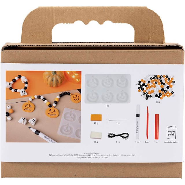 Produktbilde 2 for Mini DIY Kit Smykker, Halskjede og armbånd, halloween farger, 1 pk.