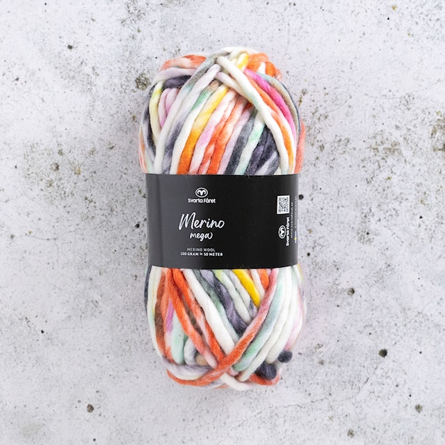 Merino Mega Merino garn 100 gr Spring Fields 406 Svarta Fåret