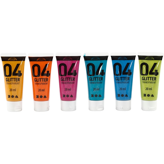 Produktbild 2 för Akrylfärg Mix 04 Glitter 6x20 ml