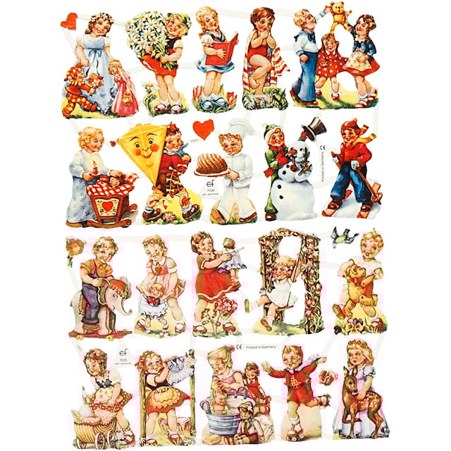 Produktbilde 1 for Glansbilder, nostalgiske barn, ark 16,5x23,5 cm, 2 ark/ 1 pk.
