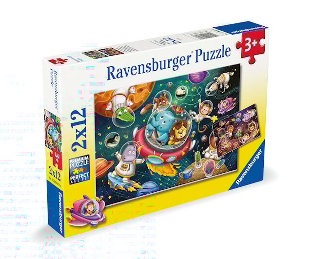 Produktbilde 4 for Puslespill Animals In Space 2x12 brikker, Ravensburger