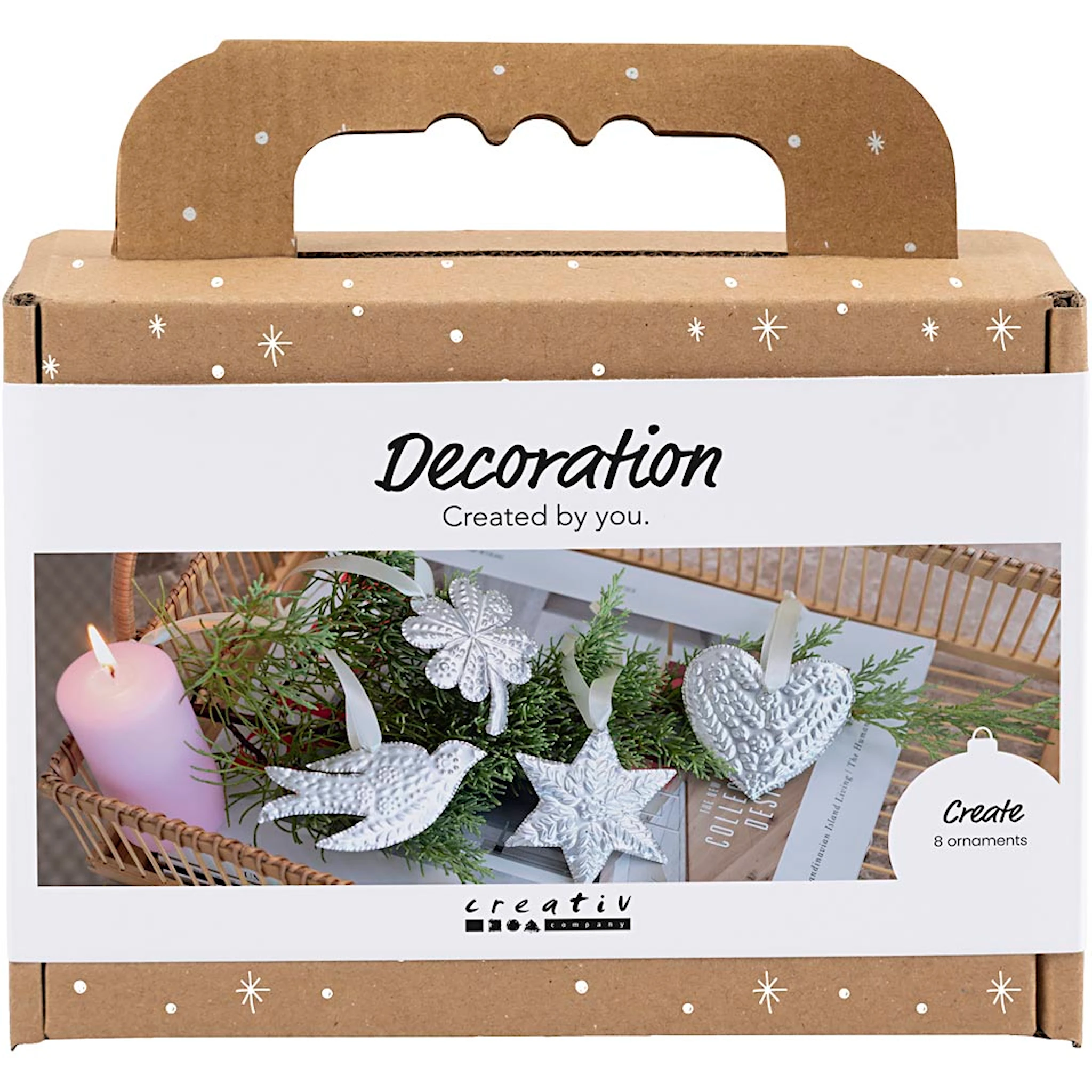 Produktbilde for Mini DIY Kit Dekorasjon, Julepynt, sølv metall, 1 pk.