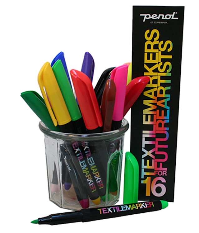 Produktbilde 2 for Tekstiltusjer for fremtidige kunstnere 16 farger Penol