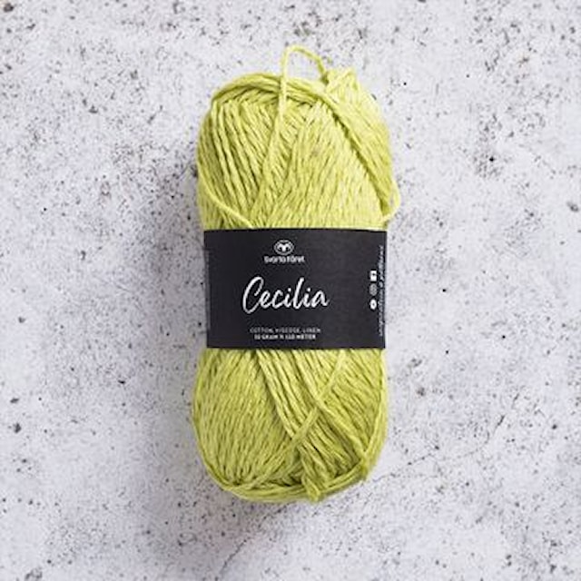 Cecilia Lanka Pellava- ja Puuvillasekoite 50 g vaalea limevihreä 83 Svarta Fåret