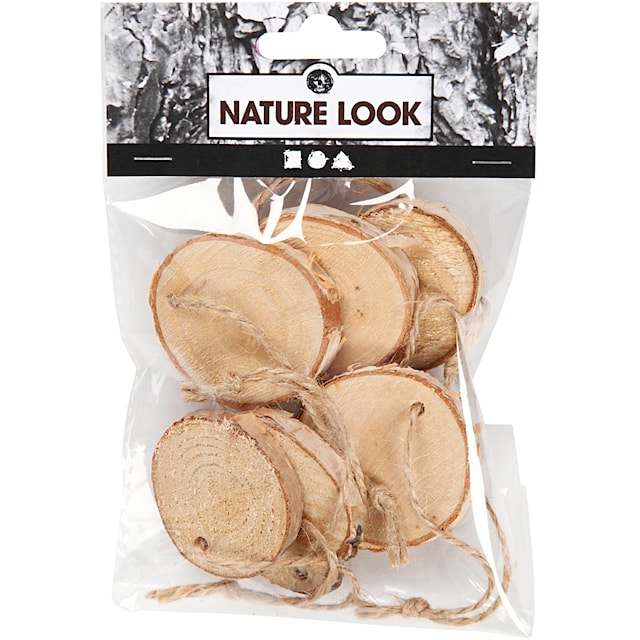 Produktbild 3 för Träskivor med snöre diameter 35-45 mm 7-pack