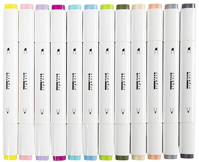 Produktbild 2 för Markers Illustration Pastell Dubbelspets 12-pack Creativ Company
