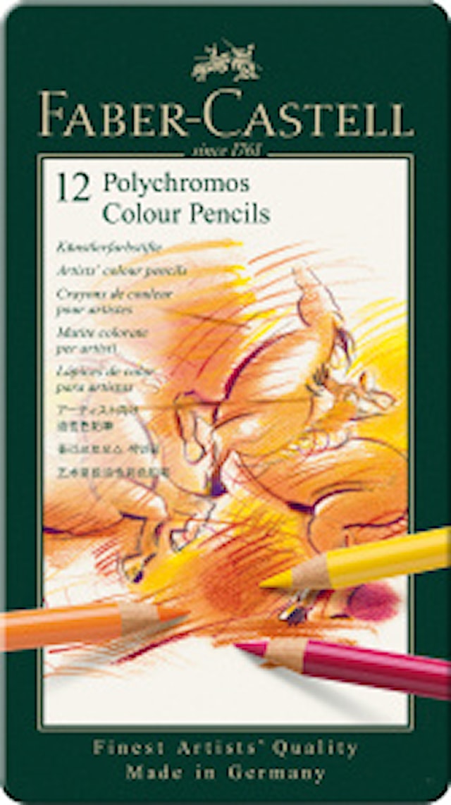 Tuotekuva 4 - Värikynät Polychromos peltirasiassa 12 kpl Faber-Castell