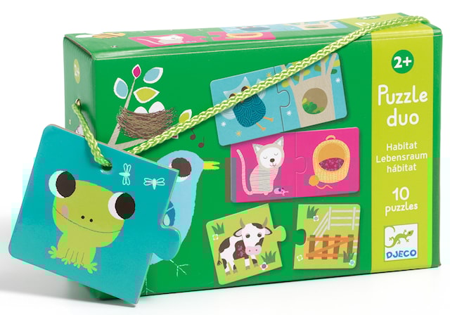 Produktbilde 1 for Duo Puzzle Animal Nest 10 puslespill med 2 brikker, Djeco
